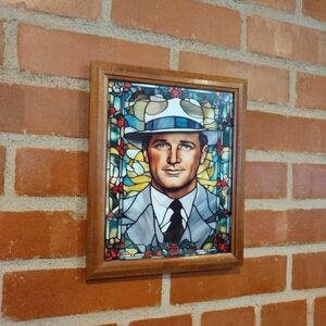 Bugsy Siegel Las Vegas Mobster Stained Glass Style Framed Art Print